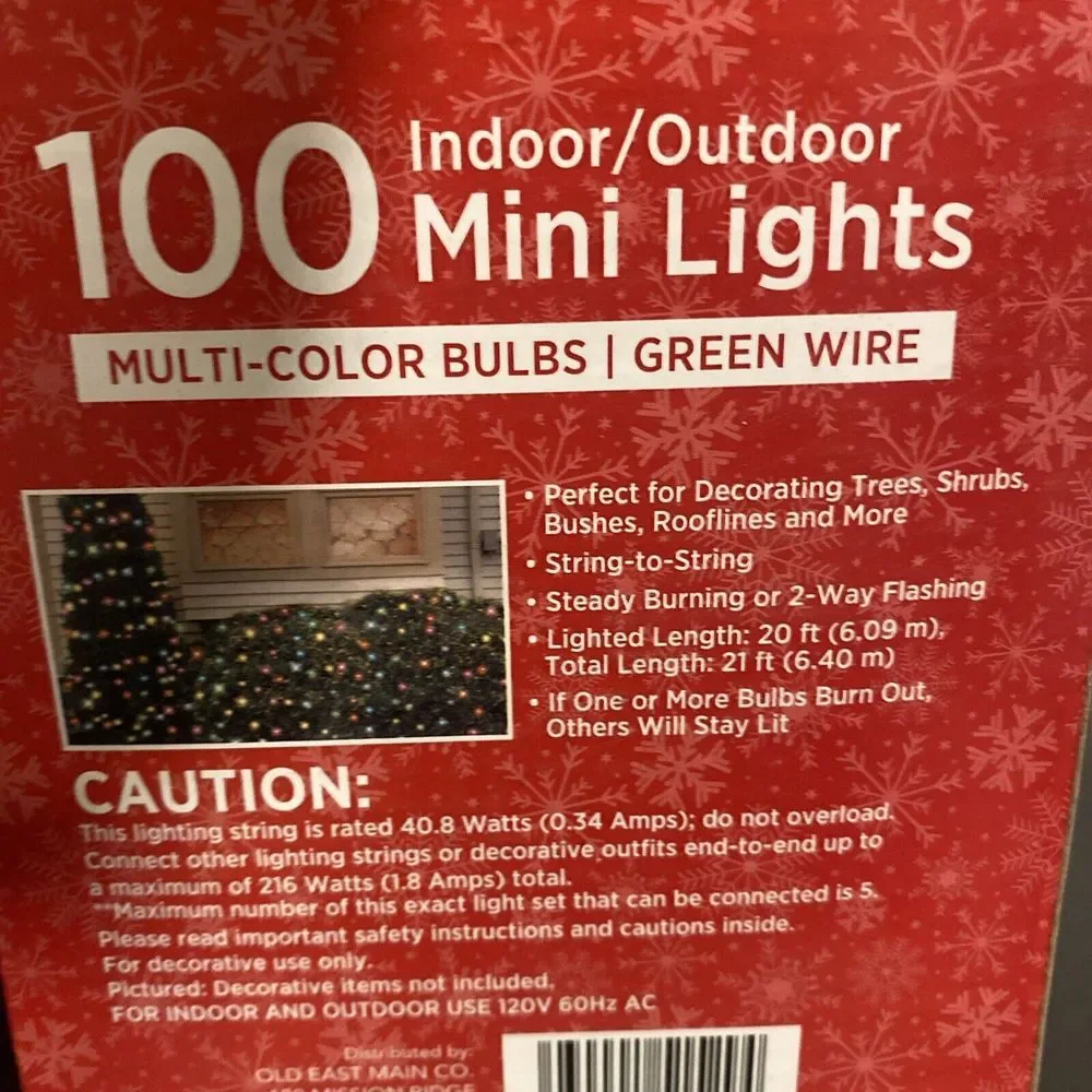 Holiday Style 100 Indoor/Outdoor Multicolor‎ Mini Christmas Lights 2 Boxes